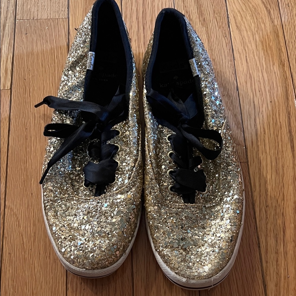 Kate Spade Keds collab Gold Glitter Women's Sneakers size 7